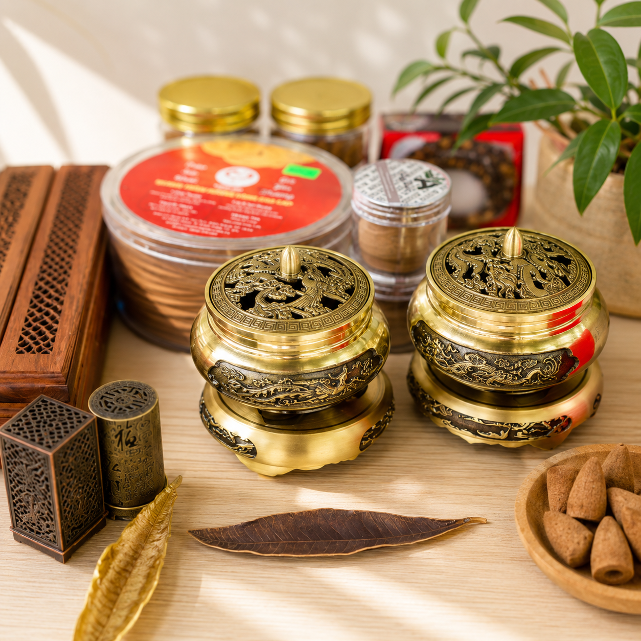 Lư Xông Trầm Bằng Đồng – Tinh Hoa Dụng Cụ Đốt Trầm Hương, Tịnh Hóa Không Gian & Gia Tăng Cát Khí 1 Lư xông trầm hương bằng đồng